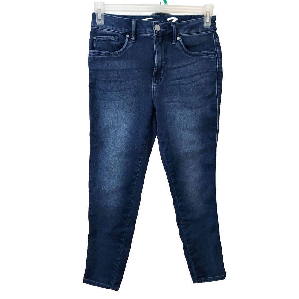 Seven7 Womens High Rise Skinny Crop Stretch Blue Jeans Size 6 Denim 29x25